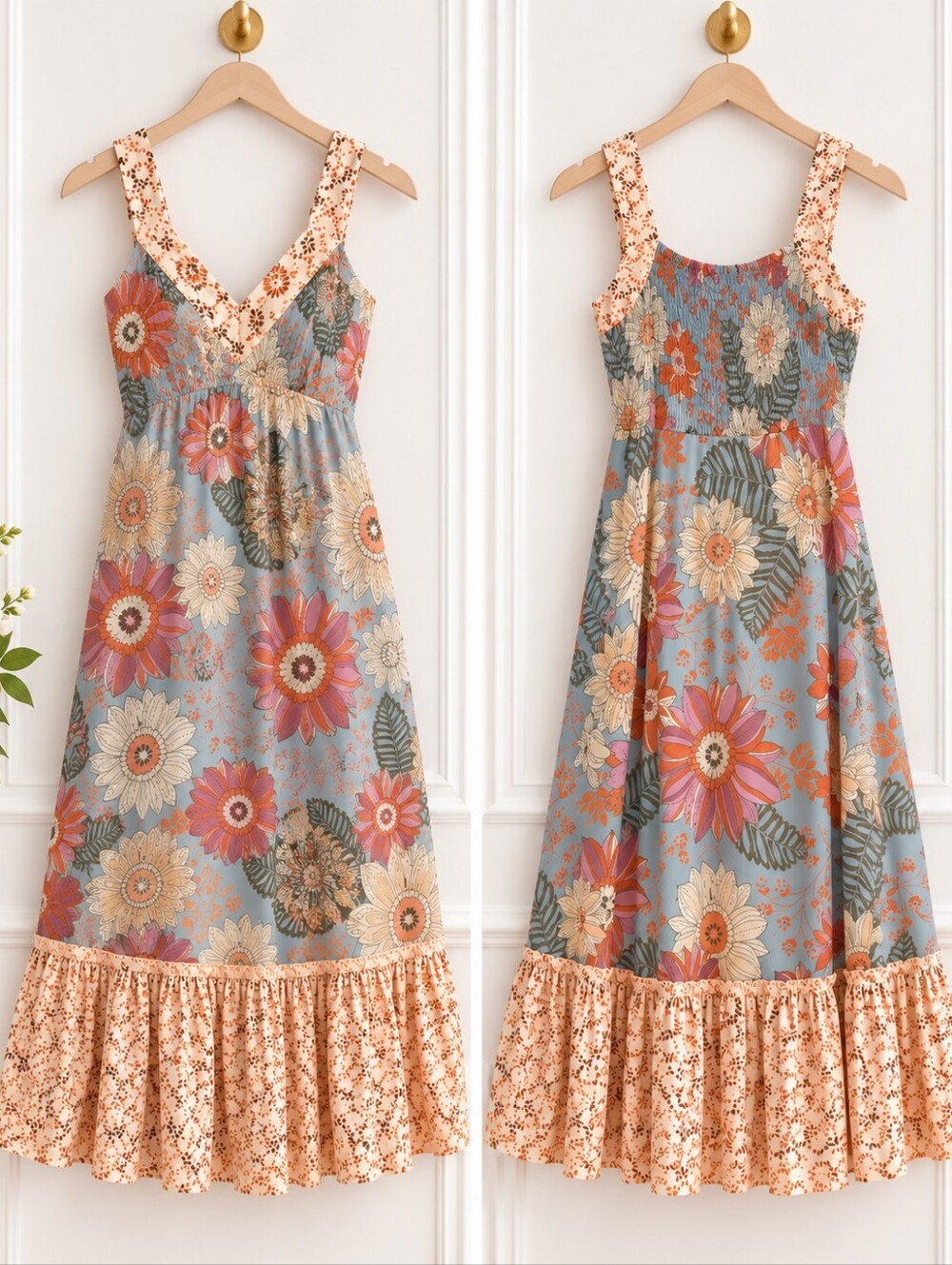 Ku De Ta Floral Maxi Dress Jacket Set Beaded Sequin Shell Boho | Size Large - Picture 7 of 11